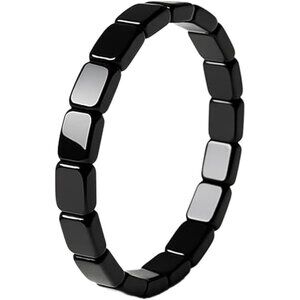 Hematite Beaded Bracelet Natural Stone Men's Energy Healing Gift